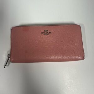 Coach Blush Leather Zip Wallet